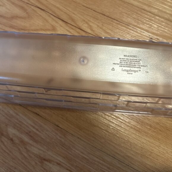 Longaberger Cracker Small Basket+Clear Plastic Protector+Green Liner damaged - Picture 2 of 4